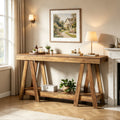 Fnova 70.87-Inch Farmhouse Console Table, 2-Tier Entryway Accent Table with Storage Shelf, A-Shaped Stable Sofa Table Behind Couch for Living Room, Entryway, Easy Assembly,WM010397_BN_US