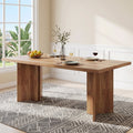 Fnova 63-Inch Rectangular Modern Dining Table, Wooden Modern Kitchen Table for 6 People for Dining Room, Warm Brown (Chairs Not Included),WM010235C_BN_Tables