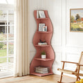 Fnova 70" 5-Tier Corner Shelving Unit, Modern Tall Storage Shelf Bookcase Plant Stand Organizer Unit for Home Office Living Room Bedroom, Pink,Pink