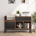 Fnova 2-Drawer File Cabinet, 39-Inch Filing Cabinet with 3 Open Storage Shelves and Letter Size/A4 Size Drawer for Home Office, Brown,WM011408_BN_File