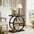 Fnova End Table Narrow Side Tables Modern Wooden Sofa Table with Storage Shelf, Farmhouse Bedside Table, Easy Assembly, Corner Table, Drink Fnova Table for Living Room, Bedroom, Nightstand,Light Brown