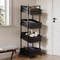 Fnova 4-Tier Rolling Storage Cart with Tilt & Horizontal Shelves, 59.06-Inch Tall Mobile Organizer with Lockable Wheels for Kitchen Entryway,WM010577_B_US