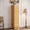 Fnova 52.56-Inch Farmhouse Cabinet with 7 Drawers, Tall Narrow Dresser for Bedroom, Nursery, Entryway, Living Room, Easy Assembly,WM011327_Y7_Cabinet