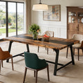 Fnova 70.86'' Large Dining Table for 6-8, Thickened Farmhouse Kitchen Table for Dining Room, Brown,Brown