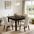Fnova 39.4" Square Farmhouse Dining Table, Wood Coffee Table for 4 People, Modern Kitchen Table for Dining Room, Black (Chairs Not Included),Black