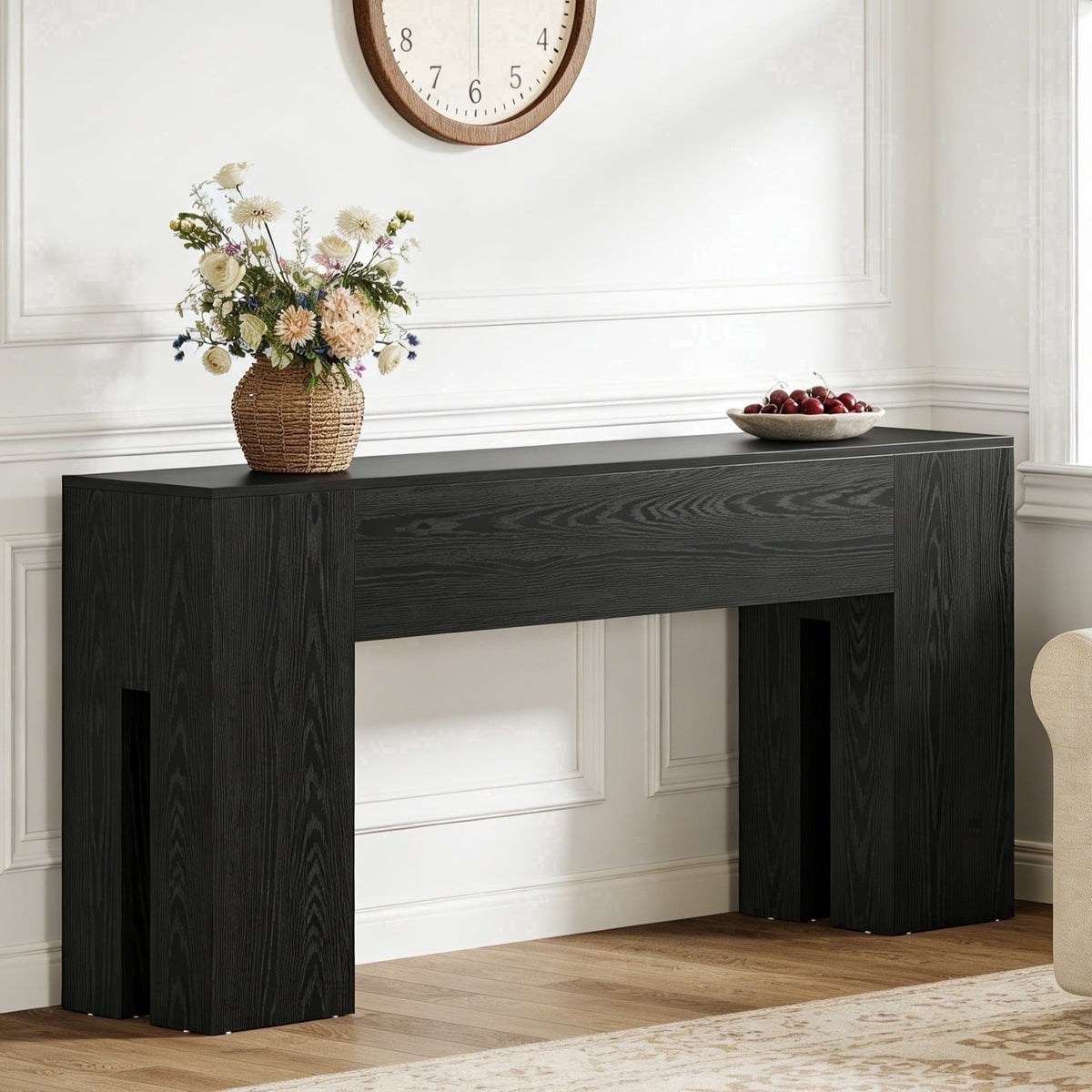 Fnova 71-Inch Long Console Table, Farmhouse Wood Grain Entryway Table, Narrow Rectangular Sofa Table Behind Couch for Entrance, Hallway, Living Room,WM010301M_B_US