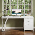 Fnova 59-Inch Computer Desk, Home Office Writing Table with 3 Reversible Drawers, Industrial File Storage Desk, Sturdy Metal Frame with Adjustable Feet, for Home Office & Study,WM010442_W_US