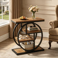 Fnova 4-Tier End Table, Modern Side Table with Metal Frame, Small Accent Table Nightstand with Open Shelves, Easy Assembly, for Living Room, Bedroom, Entryway, Small Space,WM010136_LBNB_US