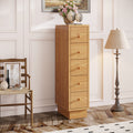 Fnova 39.37-Inch Farmhouse Cabinet with 5 Drawers, Tall Narrow Dresser for Bedroom, Nursery, Entryway, Living Room, Easy Assembly,WM011327_Y5_Cabinet