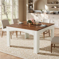 Fnova 39.4-Inch Square Dining Table, Farmhouse Wood Kitchen Table Dinner Table, Seats 4 for Dining Room & Kitchen, Living Room,WM010277_W_Tables