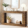 Fnova 70.87-Inch Farmhouse Console Table for Entryway, 2-Tier Storage Long Narrow Wood Entryway Table, Easy Assembly, Brown,WM010222C_BN_Tables
