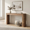 Fnova 63 Inch Solid Wood Console Table, Farmhouse Narrow Sofa Table Behind Couch for Living Room, Hallway, Foyer,WM010977_BN_US