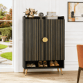 Fnova 7-Tier Modern Cabinet, Side Cabinet with Adjustable Shelves, Shoe Storage with Metal Accents, 24 Pairs Capacity for Entryway, Hallway, Living Room, Bathroom,WM011313_B_Cabinet