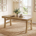Fnova 63-Inch Dining Table, 3.54-Inch Thick Engineered Wood Family Dining Table for Family Home, Restaurant, Kitchen Dining & Home Decor,WM010805_BN_US1