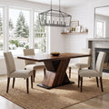 Fnova 55-Inch Farmhouse Dining Table for 4-6 People, Rustic Rectangle Wooden Kitchen Table, Modern Dinner Table for Dining Room, Kitchen, Small Spaces, Apartment, Breakfast Nook,WM010465_DBN_US