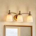 Fnova Bathroom Vanity Light Over Mirror, 3 Light Brushed Nickel Bathroom Light Fixtures with Frosted Glass, Modern Vanity Lighting Wall Mount for Hallway Bedroom,0