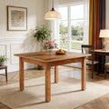 Fnova 39.4" Square Farmhouse Dining Table, Wood Coffee Table for 4 People, Modern Kitchen Table for Dining Room, Brown (Chairs Not Included),Brown