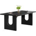 Fnova 70.87" Dining Table for 6, Modern Rectangular Kitchen Table for Dining Room, Black,Black