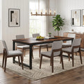 Fnova 71-Inch Industrial Dining Table for 6-8 People, Rectangular Kitchen Dinner Table with Heavy Duty Metal Legs, Modern Dining Table for Dining Room, Kitchen, Living Room, Apartment,WM010461_DBN_US