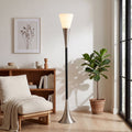 Fnova 72.83-Inch Modern Floor Lamp with E26 Base, Sandblasted Glass Lampshade, Foot Switch, 60W Max for Living Room Bedroom,WM011138_S_US