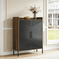 Fnova 6-Tier Large Cabinet with 5 Adjustable Shelves, Shoe Storage, Side Cabinet, Vent Holes, Wood with Metal Legs, 30 Pairs Capacity, Easy Assembly, for Entryway, Hallway, Living Room, Bathroom,WM011308_B_Cabinet