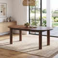 Fnova 63-Inch Oval Dining Table, Ample Legroom Oval Table with 3.94-Inch Thick Legs for Family Dining Room, Kitchen, Home Decor & Family Gatherings,WM010810_DBN_US