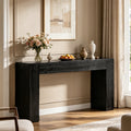 Fnova 63-Inch Console Table, Wood Farmhouse Entryway Table, Long Narrow Accent Table for Living Room, Entrance, Hallway, Foyer, Black,WM010348_B_US