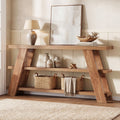 Fnova 70.9-Inch Farmhouse Console Table, 3-Tier Extra Long Entryway Table with Storage, Narrow Wooden Sofa Table for Living Room, Hallway,WM010909_BN_US