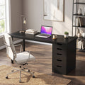Fnova 47.24-Inch Computer Desk with 5 Drawers, Reversible File Cabinet, Writing Workstation for Home Office Bedroom Study Makeup Vanity Desk Furniture,WM010404C_B_Desk