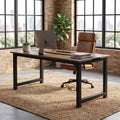 Fnova 70.9-Inch Computer Desk, Reinforced Steel Frame Wooden Desk for Home Office Workstation, Conference Room, Study Room & Modern Home,WM010497_DBNB_US1