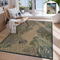 Fnova Coastal Underwater Pattern Area Rug, 3'x5' Machine Washable Non Slip Indoor Outdoor Rug for Living Room Bedroom Kitchen Patio, Kid and Pet Friendly Low Pile Carpet,Coastal Underwater,3'x5'