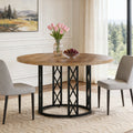 Fnova 47.24-Inch Modern Round Dining Table for 4 with Wood Tabletop, Kitchen Table for Dining Room, Light Brown,WM010210C_LBN_Tables