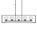 Fnova 5-Light Adjustable Pendant Light with Rippled Glass Shade, UL Certified Hanging Chandelier for Kitchen Island Dining Room,WM011129_B_US