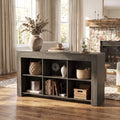 Fnova 63-Inch 6-Cube Open Cubby Console Table, Engineered Wood Multipurpose Sofa Table for Entryway Hallway Living Room TV Decor,WM010971_G_US