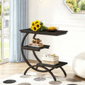 Fnova 3-Tier C-Shaped End Table, Modern Industrial Wooden Side Table with Metal Frame, for Living Room, Bedroom, Entryway,WM010287_B_Tables