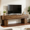 Fnova 63-Inch TV Stand, Farmhouse Wood Entryway Bench, Dining Bench, Multi-Functional Console Table for Living Room, Hallway, Bedroom,WM011333_BN_US