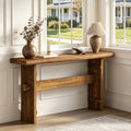 Fnova 63-Inch Farmhouse Console Table, Solid Wood Entryway Table, Long Sofa Table Behind Couch for Foyer, Hallway, Living Room,WM010373_BN_US