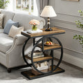 Fnova 4-Tier End Table, Modern Side Table with Metal Frame, Small Accent Table Nightstand with Open Shelves, Easy Assembly, for Living Room, Bedroom, Entryway, Small Space,WM010136_BNB_US