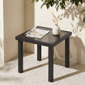 Fnova Outdoor Side Table, Small Patio Table with Tempered Glass Top, Heavy Duty Metal Frame, 220 LBS Weight Capacity, Modern Accent Table for Patio Balcony Garden Poolside,WM011502_B_US