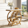 Fnova End Table Modern Wood Narrow Farmhouse Side Tables with Storage Shelf for Living Room, Bedroom, Nightstand,White Gold