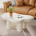 Fnova 39-Inch Cloud Coffee Table, Modern Cute Cream Design with 4 Solid Legs, Funky Minimalist Cartoon Center Table for Living Room & Home Office, Versatile Coffee & Tea Table,WM010262_W_Tables