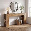 Fnova 63-Inch Farmhouse Console Table with 2 Drawers, X-Shaped Legs Entryway Table, Narrow Long Sofa Table for Living Room, Hallway, Foyer,WM010923_BN_US