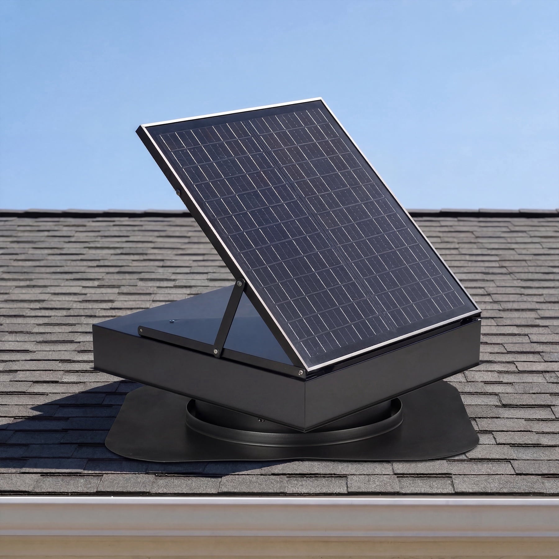 Fnova 35W Solar Attic Fan 2200 CFM With MPPT Controller Thermostat Humidity Sensor, 12 Inch Roof Mount Ventilation Fan For Attic Garage Barn Warehouse,WM011601_B_US