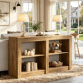 Fnova Farmhouse Console Table, 3-Tier Rustic Wooden Entryway Table, Multifunctional Sofa Table for Living Room, Hallway, Foyer,WM010398_BN_US