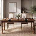 Fnova 62-Inch Farmhouse Dining Table for 4-6 People, Large Wood Rectangle Kitchen Table Modern Dining Room Furniture with Carved Turned Legs,WM010236_BN_Tables