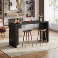 Fnova 55 Inch Counter Height Bar Table with 350 lbs Load, Tall Bar Table for Living Room, Kitchen, Home Bar, Small Space,WM010939_B_US
