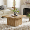 Fnova 31.5" Square Coffee Table, Modern Farmhouse Center Table, Large  Accent Table for Living Room Apartment Lounge Home Decor Furniture,Light Brown