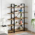 Fnova 72-Inch Industrial 5-Tier Bookshelf, Tall Display Shelf with Metal Frame, MDF Board, Heavy-duty Storage Rack for Kitchen, Dining Room, Living Room, Office, Bedroom, Easy Assembly,WM010504_LBNB_Shelf