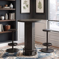Fnova 3 Piece Bar Table Set with Round Counter Height Table and 2 Stools, Pub Table Set for Kitchen, Apartment, Small Space,WM010937_B_US