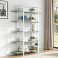 Fnova 72-Inch Industrial 5-Tier Bookshelf, Tall Display Shelf with Metal Frame, MDF Board, Heavy-duty Storage Rack for Kitchen, Dining Room, Living Room, Office, Bedroom, Easy Assembly,WM010504_GW_Shelf